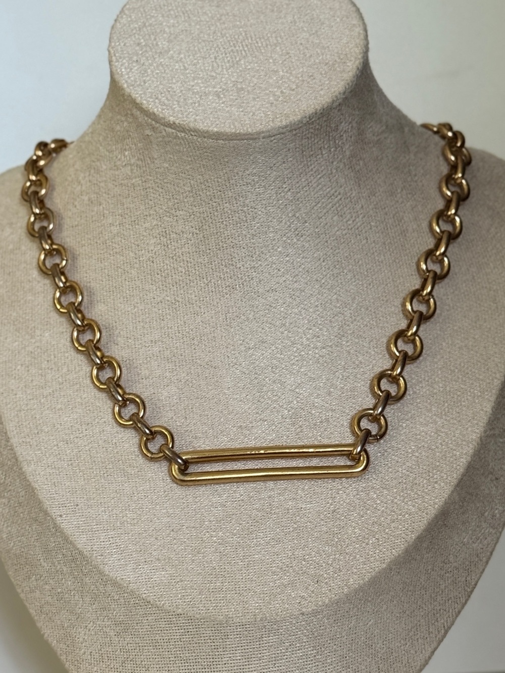 Gold-Tone J.Crew Geometric Bar Chain Necklace